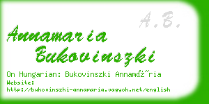 annamaria bukovinszki business card